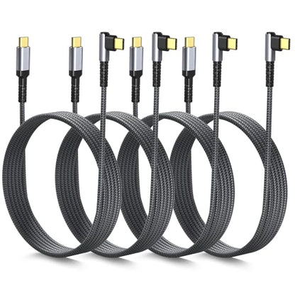 Right Angle USB C to USB C Cable 60W, [10ft 4Pack] - color: Black Black