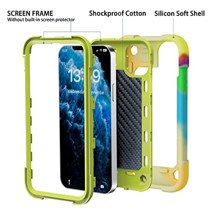 MARKILL Compatible with iPhone 11 Case 6.1 Inch with 360°Rotate Ring Stand, Military Grade Drop Protection Full Body Rugged Heavy Duty Case 3 in 1 Protective Cover - color: Rainbow Green, size: iPhone 11 6.1"