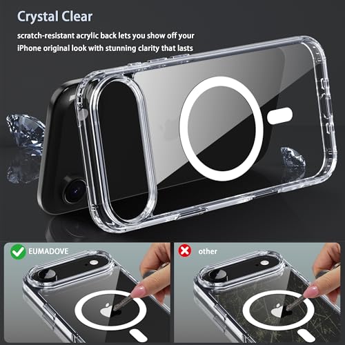 for iPhone 17 Air Clear Case, Compatible with MagSafe, Magnetic Phone Case, Shockproof Military-Grade Protection，Upgraded [Anti-Yellowing](Transparent MagSafe, iPhone 17 air) - color: Transparent Magsafe, size: iPhone 17 Air