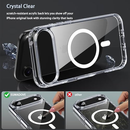 for iPhone 17 Air Clear Case, Compatible with MagSafe, Magnetic Phone Case, Shockproof Military-Grade Protection，Upgraded [Anti-Yellowing](Transparent MagSafe, iPhone 17 air) - color: Transparent Magsafe, size: iPhone 17 Air