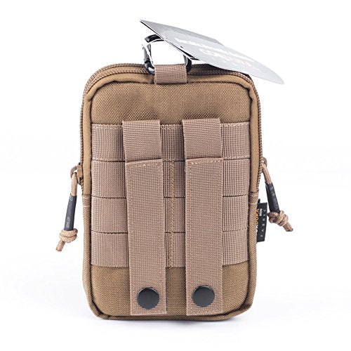 REEBOW GEAR Tactical Molle EDC Pouch Utility Gadget Belt Waist Bag with Cell Phone Holster Holder - color: Brown
