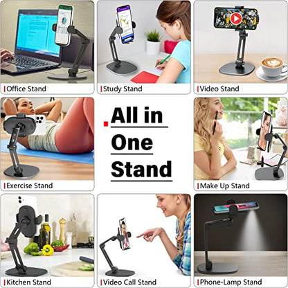 APPS2Car Phone Stand for Desk, Adjustable Cell Phone Holder for Office - color: Black - Phone Stand