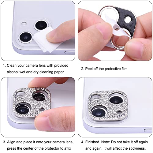Wisdompro [2 Pack] Bling Camera Lens Protector for iPhone 13/iPhone 13 Mini - size: for iPhone 13 & 13 Mini