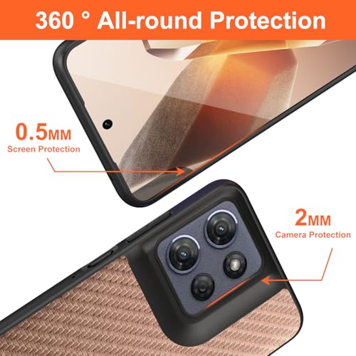 Case for Motorola Moto G Power 2025 Carbon Fibre Texture Shockproof Slim Case Non-Slip Full Body Protective Phone Case (Coffee, for Moto G Power 2025) - color: Coffee Power 2025