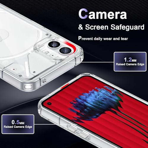 Case for Nothing Phone 1, Military Grade Drop Protection Clear Phone Case, Yellowing Resistant, Anti-Scratch Hard PC Back, Shockproof Hard Ultra-Thin Protective Cover, Transparent - size: Nothing Phone 1