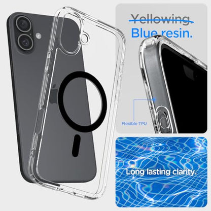Spigen for iPhone 16 Plus Case, Ultra Hybrid MagFit [Anti-Yellowing] [Compatible with Magsafe] - Clear Black - color: Clear Black, size: iPhone 16 Plus