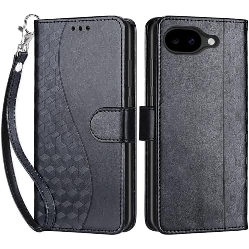 for Google Pixel 10a Wallet case, Black | 3 Card Holders, Kickstand, Shockproof TPU Shell, PU Leather, Magnetic Closure, Protective Flip Folio Cover, Women - color: 3