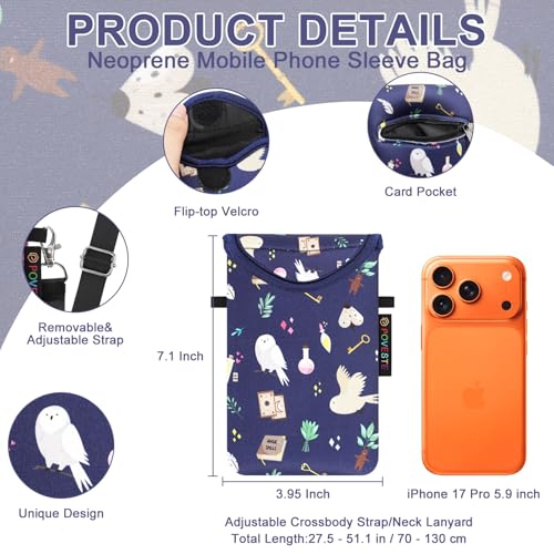 Flap Closure Secure Cell Phone Bag with Card Pocket for iPhone & Samsung - color: Horgar Magic