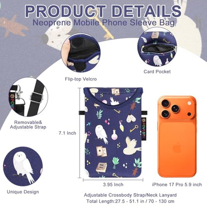 Flap Closure Secure Cell Phone Bag with Card Pocket for iPhone & Samsung - color: Horgar Magic