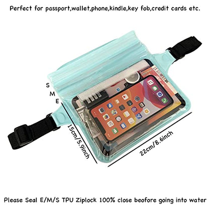 Waterproof Waist Pouch Dry Belt Bag Fanny Pack Keep Your Key Fob Wallet Kindle Phone Dry Perfect For Swim Surf Snorkel(Light Green) - color: Light Green