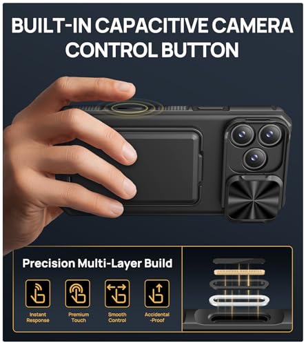 SSLOTSCASE for iPhone 17 Pro Max Case with Camera Control Button, Black - color: Black-D, size: Iphone 17 Pro Max