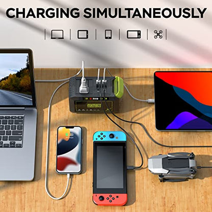 MARBERO Portable Power Station 88Wh, 120W Surge, Solar Generator 24,000mAh - color: Green