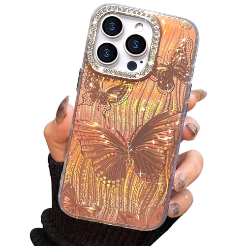 I-MGAE-IN-AR Compact Case for iPhone 12 Pro Max Butterfly Design,3D Diamond Camera Lens Protection Frame,Cute Soft Slim TPU Shockproof Protective Phone Cases Cover for Women Girls Aesthetic Gold - color: Gold, size: iPhone 12 Pro Max