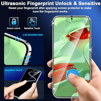 letosan 3 Pack for Google Pixel 9 Screen Protector Tempered Glass + 3 Pack Camera Lens Protector, Military Grade Shatterproof, 9H Hardness, Fingerprint Unlock,Case Friendly 6.3 Inch