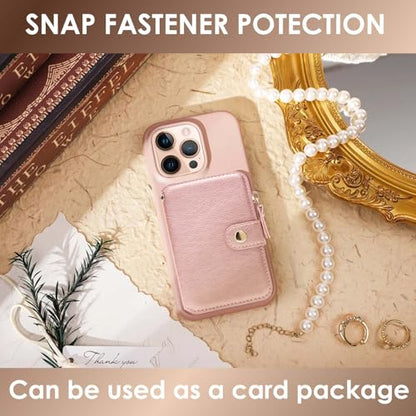 M-Plateau Foldable Phone Wallet，iPhone Card Holder Stick On with Flexible Zipper Coin Purse Multifunctional Kickstand Design, Fits 6.1 and Above Leather or Smooth Surface Phone case | Card Holder for Phone case with Zipper Coin Purse Fits 6.1 and Above Ph