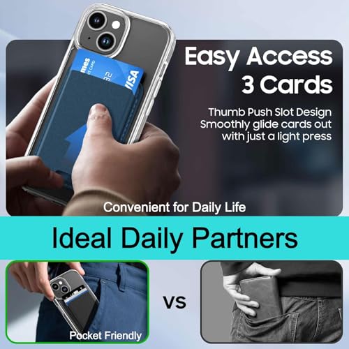Magnetic for iPhone 13 mini/12 mini Wallet Case with Card Holder﻿ | Compatible with MagSafe, Shockproof Phone Cover with Detachable RFID Blocking Card Slot, Clear & Blue - color: Clear with Blue, size: iPhone 12 Mini/13 Mini