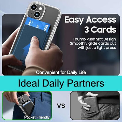 Magnetic for iPhone 13 mini/12 mini Wallet Case with Card Holder﻿ | Compatible with MagSafe, Shockproof Phone Cover with Detachable RFID Blocking Card Slot, Clear & Blue - color: Clear with Blue, size: iPhone 12 Mini/13 Mini