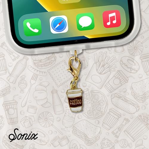 Sonix Dust Plugs - USB C + Lightning Compatible - Enamel Charging Port Charms (3 Pack) - Friday Essentials - Wine, Pizza, Coffee - color: Friday Essentials