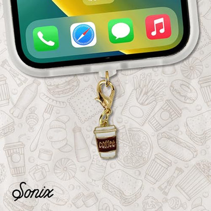 Sonix Dust Plugs - USB C + Lightning Compatible - Enamel Charging Port Charms (3 Pack) - Friday Essentials - Wine, Pizza, Coffee - color: Friday Essentials