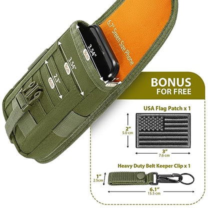SOWHUP Tactical Molle Pouch Cell Phone Pouch Holster Small Utility EDC Pouch Gadget Organizer Bag - color: Army Green2