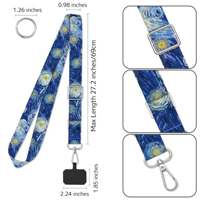 2 Pack Phone Lanyard Cell Phone Lanyard Crossbody Adjustable Phone Strap for Use Around the Neck Cell Phone Lanyard - color: Blue Ocean
