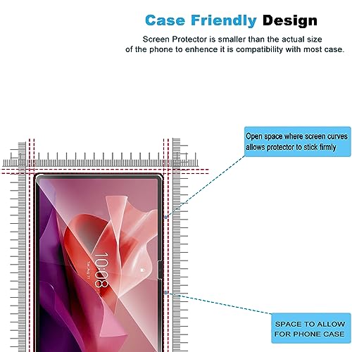 2 Pack Compatible with Lenovo Tab P12 12.7 2023/Lenovo Idea Tab Pro 2025/Yoga Tab Plus 2025 Screen Protector,Full Coverage 9H Tempered Glass Film,HD Clear Scratch Resistant,Bubble-Free