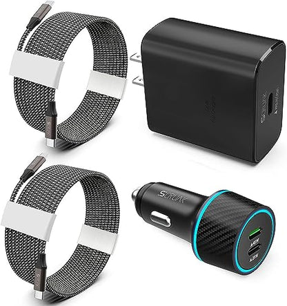 S25 S26 Ultra Charger Type C, SCRUAK 45W Super Fast USB-C Wall/Car Charger - size: 10FT+3.3FT