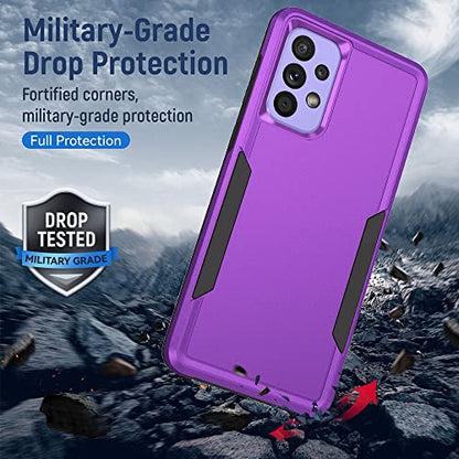 for Samsung A53 5G Case, Galaxy A53 5G Case with Screen Protector,Full Body Protection Durable Rubber Cover Phone Case for Samsung Galaxy A53 5G,Purple - color: 2 Purple