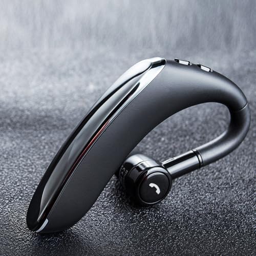 IHAO Bluetooth Earpiece Headphone Dual Noise Cancelling Mic Painless Open-Ear Handsfree Headset Stereo Sound Left/Right Changeable Earhook Earphones for Driving/Business/Gym-Single Ear F900 Black - color: Single Ear Headphone F900 Black