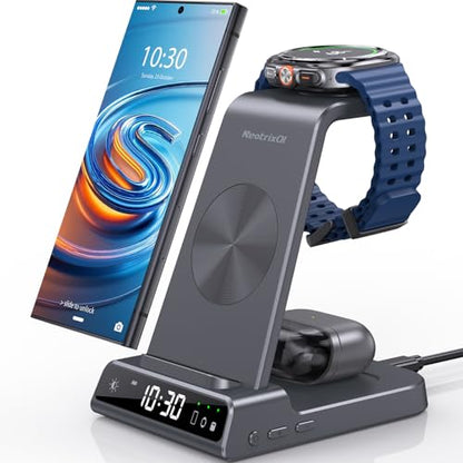 Wireless Charger for Samsung, Android Charger for Samsung Galaxy S25 Ultra - color: Grey
