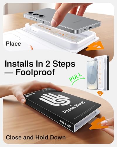 SmartDevil Tempered Glass for Samsung Galaxy S25+ Plus Screen Protector [3 Pack] , Fingerprint Unlock Compatible, HD Anti-Glare, 9H Scratch & SGS Impact Resistant, Fast & Easy, Smart Pull Box Bubble-Free Install - size: S25 + 6.7 inches