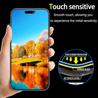 2 Pack Gradient Colorful Privacy Screen Protector for iPhone 15 Pro - color: Blue-iPhone 15 Pro