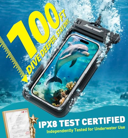 Hiearcool Waterproof Phone Pouch, Waterproof Phone Case, Black&Green 2-Pack | Durable multilayer IPX8 protection; touchscreen access and fit up to 8.9 inches; cruise essentials 2026 for beach and pool - color: 1 Black & 1 Green