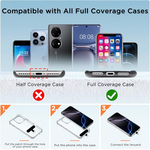 3-in-1 Crossbody Phone Lanyard & Wrist Strap - color: Black