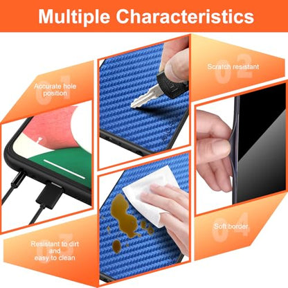 Case for Motorola Moto G Power 2025 Carbon Fibre Texture Shockproof Slim Case Non-Slip Full Body Protective Phone Case (Blue, for Moto G Power 2025) - color: Blue Power 2025