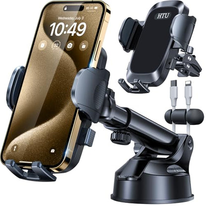 HTU 2026 Ultimate Best【True Military-Grade & Safety Cert】 Car Phone Holder - color: Deep Black
