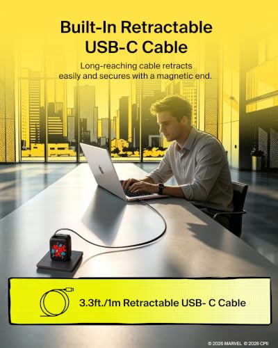 Belkin Marvel Spider-Man 67W USB C Retractable Charger Block Fast Charging - color: Spider Man, style: 67W