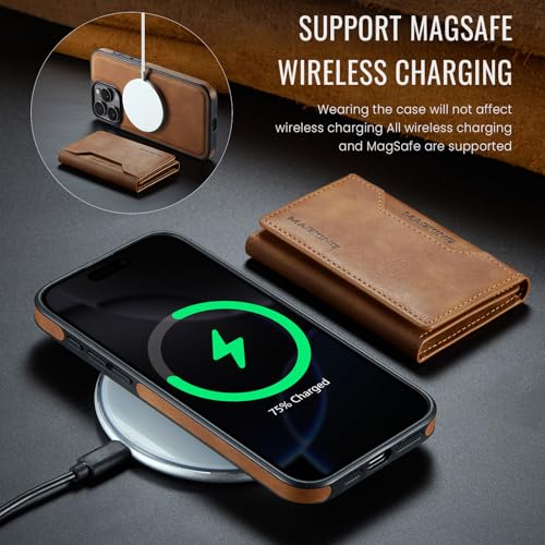 K2 2 in 1 Detachable Magnetic Phone Cases Compatible with iPhone 16 Pro Max Case with Card Holder RFID Blocking, Compatible with Magsafe Wallet, Leather 6.9'' (Brown, iPhone 16 Pro Max) - color: Brown, size: iPhone 16 Pro Max
