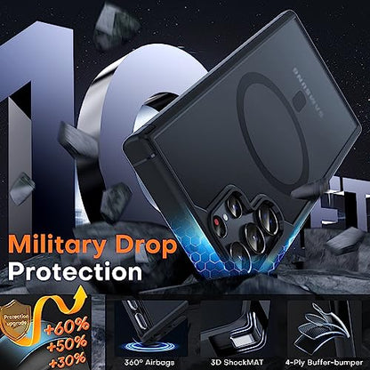 TOCOL for Samsung Galaxy S22 Ultra Case, Compatible with MagSafe, Black - color: Matte Black, size: Galaxy S22 Ultra