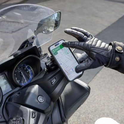 Quad Lock Brake Reservoir Motorcycle Phone Mount with Vibration Dampener and MAG Phone Case for iPhone 17e/16e - size: iPhone 17e/16e