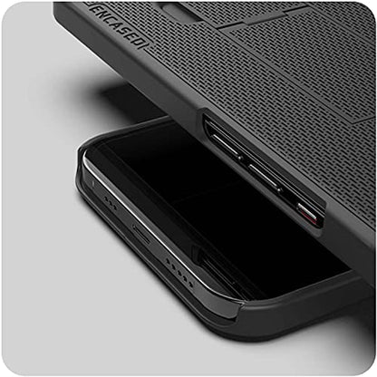 Encased DuraClip Designed for iPhone 13 Belt Clip Case (2021) Slim Phone Cover with Holster - Black - size: iPhone 13