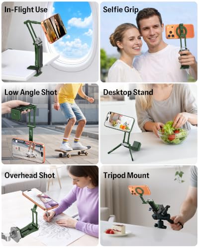 OMOTON TP02-Pro 5 in 1 Magnetic Phone Holder for Vlogging Essentials, Green - color: 5-Green