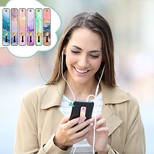 Weewooday 6 Pieces Phone Finger Strap Grip,Bright Marble,Marble - color: Bright Marble, style: Marble