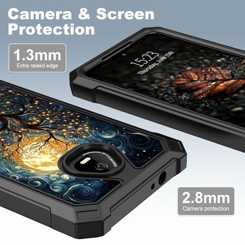 for Schok Volt Sv67q Sv67332 Case with Screen Protector, Military Grade Drop Protection, Dual Layer Hybrid Shockproof Protection TPU Phone Case for Schok Volt Sv67q, Tree of The Universe - color: Tree of the Universe