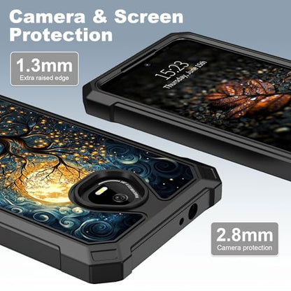for Schok Volt Sv67q Sv67332 Case with Screen Protector, Military Grade Drop Protection, Dual Layer Hybrid Shockproof Protection TPU Phone Case for Schok Volt Sv67q, Tree of The Universe - color: Tree of the Universe