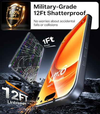 TORRAS for iPhone 17 Screen Protector [12Ft Military-Grade Shatterproof] [9H+ Aerospace Tempered Glass] Anti-Scratch Full Coverage Fit Screen Protector 17 6.3" 2-Pack - size: iPhone 17 (6.3 inches)