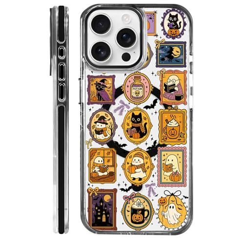 Clear Case for iPhone 15 Pro Max, [Magnetic Charging Compatible][Military-Grade Protection][Anti-Yellowing] Shockproof Slim Magnetic Phone Case for iPhone 15 Pro Max, Halloween Ghost Stamps - color: Halloween Ghost Stamps, size: iPhone 15 Pro Max