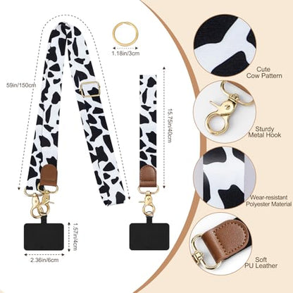 TiMOVO Phone Lanyard Crossbody Wrist Strap, Adjustable Anti-Theft Phone Strap for All Phone Case, lanyard for Women and Men - color: Black&white