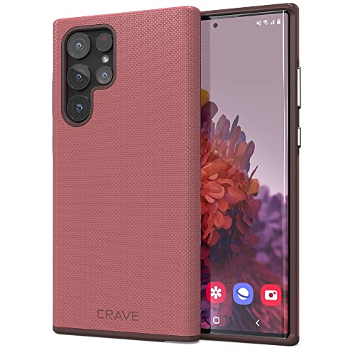 Crave Galaxy S22 Ultra Case, Shockproof Protection Dual Layer Case for Samsung Galaxy S22 Ultra 5G (6.8 inch) - Berry - color: Berry, size: Galaxy S22 Ultra