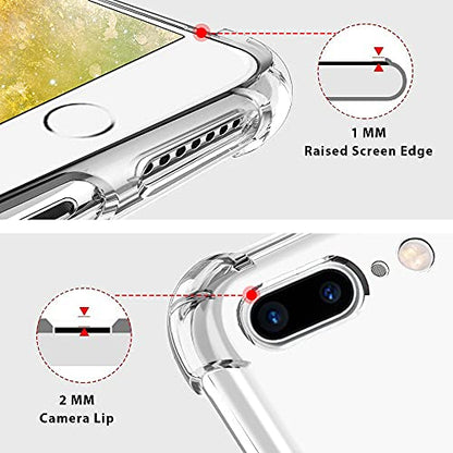 for iPhone 7 Plus Case Clear Hanging Adjustable Neck Lanyard Crossbody Phone Cover for iPhone 8 Plus Women Girls Soft Slim Protective Strap Mobile Case for iPhone 7/8 Plus 5.5 Inch - Rainbow - size: iPhone 7 Plus, iPhone 8 Plus